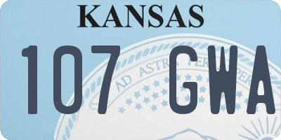 KS license plate 107GWA