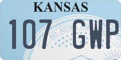 KS license plate 107GWP