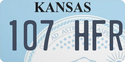 KS license plate 107HFR