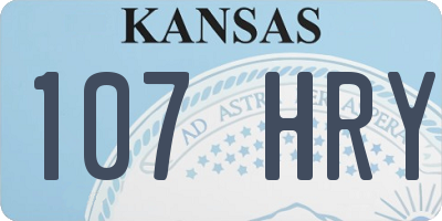KS license plate 107HRY