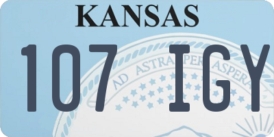KS license plate 107IGY