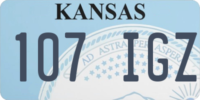 KS license plate 107IGZ
