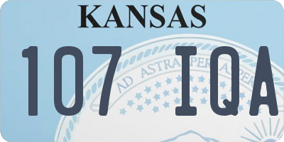 KS license plate 107IQA