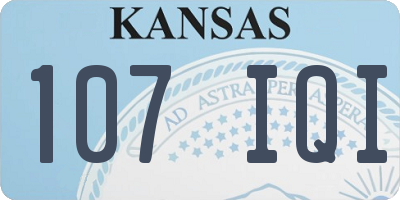 KS license plate 107IQI