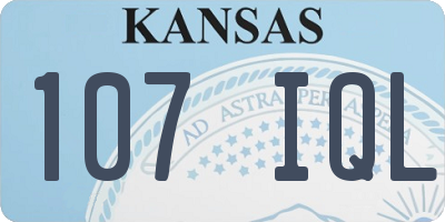 KS license plate 107IQL