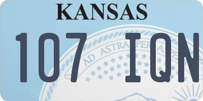 KS license plate 107IQN