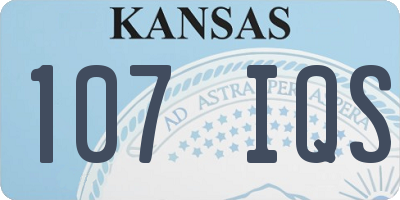 KS license plate 107IQS