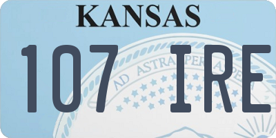 KS license plate 107IRE