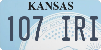 KS license plate 107IRI