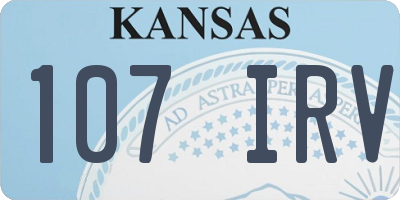 KS license plate 107IRV