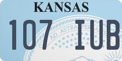 KS license plate 107IUB