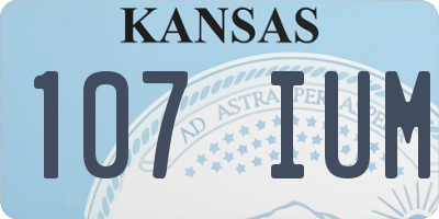 KS license plate 107IUM
