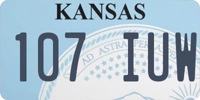 KS license plate 107IUW