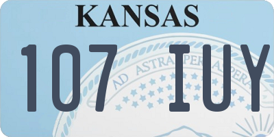 KS license plate 107IUY