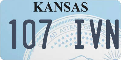 KS license plate 107IVN