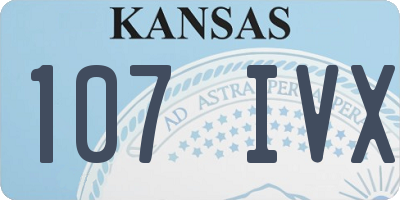 KS license plate 107IVX