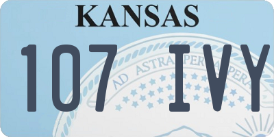 KS license plate 107IVY