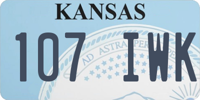 KS license plate 107IWK