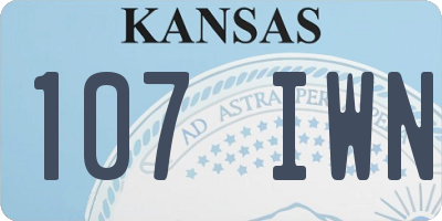 KS license plate 107IWN