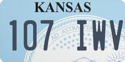 KS license plate 107IWV