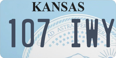 KS license plate 107IWY