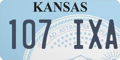 KS license plate 107IXA