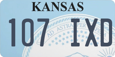 KS license plate 107IXD