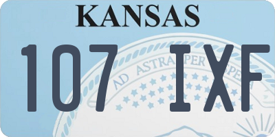 KS license plate 107IXF