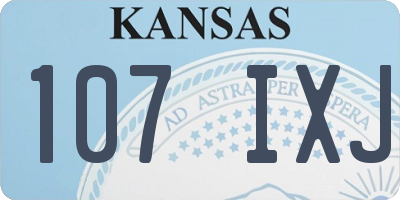 KS license plate 107IXJ