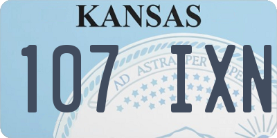 KS license plate 107IXN