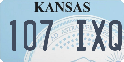 KS license plate 107IXQ
