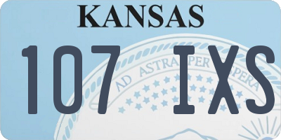 KS license plate 107IXS
