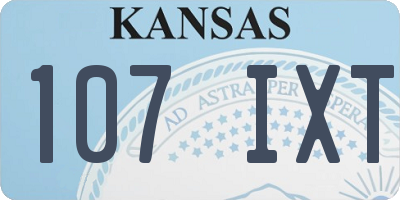 KS license plate 107IXT