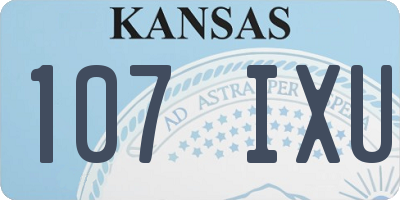 KS license plate 107IXU