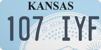 KS license plate 107IYF
