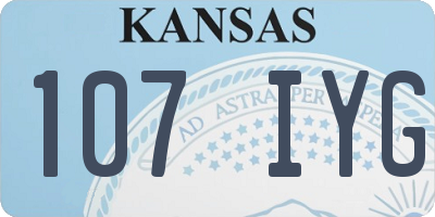 KS license plate 107IYG