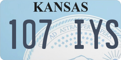 KS license plate 107IYS