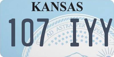 KS license plate 107IYY