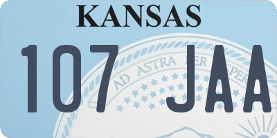 KS license plate 107JAA