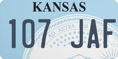 KS license plate 107JAF