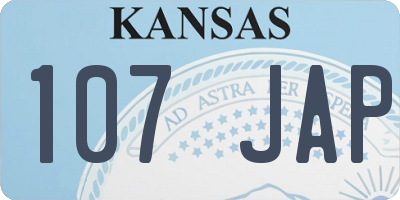 KS license plate 107JAP