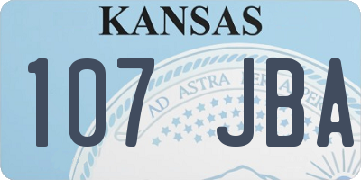 KS license plate 107JBA
