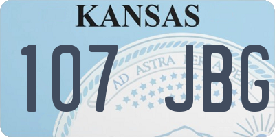 KS license plate 107JBG