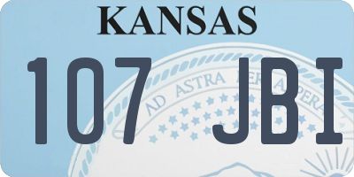 KS license plate 107JBI