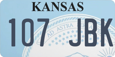 KS license plate 107JBK