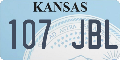 KS license plate 107JBL