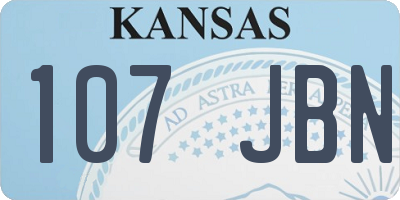 KS license plate 107JBN