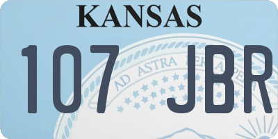 KS license plate 107JBR