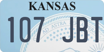 KS license plate 107JBT