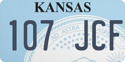 KS license plate 107JCF